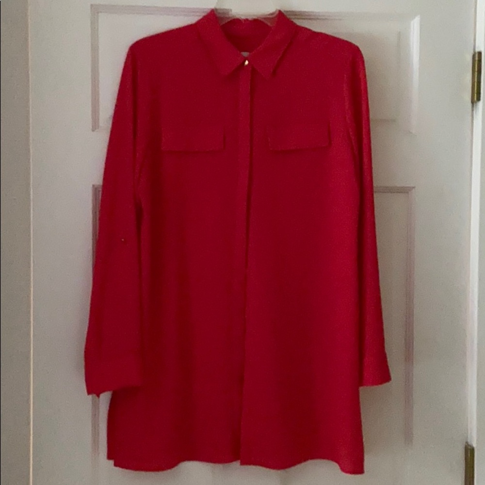 Chico’s Salmon Color LS Tunic Top Sz 0